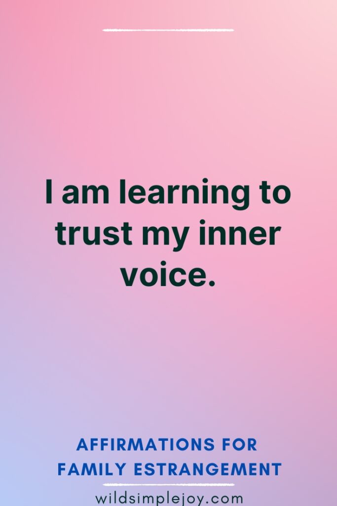 I am learning to trust my inner voice