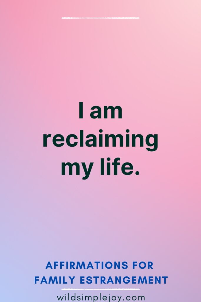 I am reclaiming my life