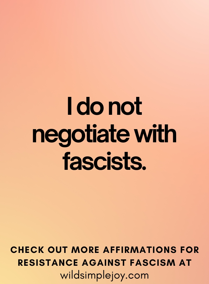 I do not negotiate with fascists