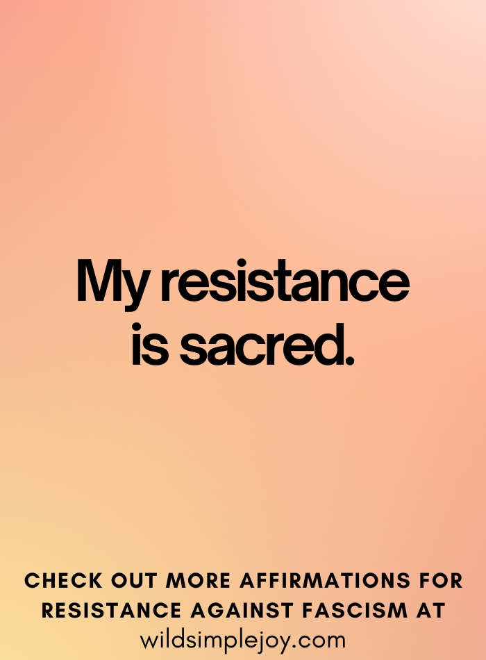 My resistance is sacred