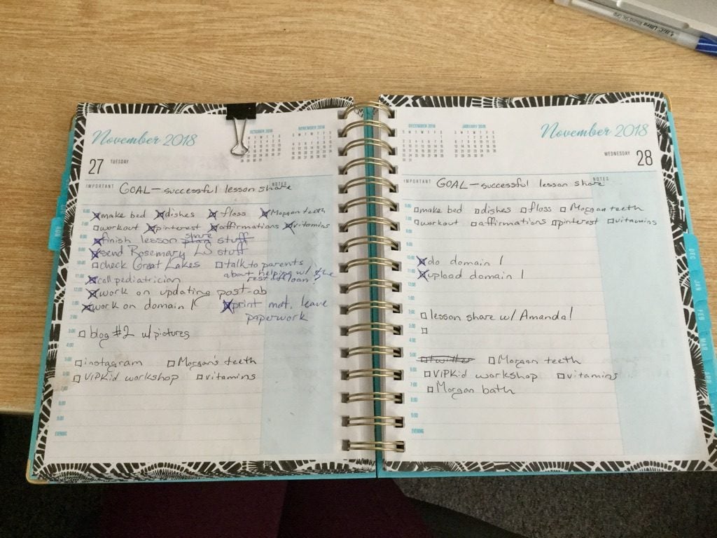 My old planner for morning routine for productivity