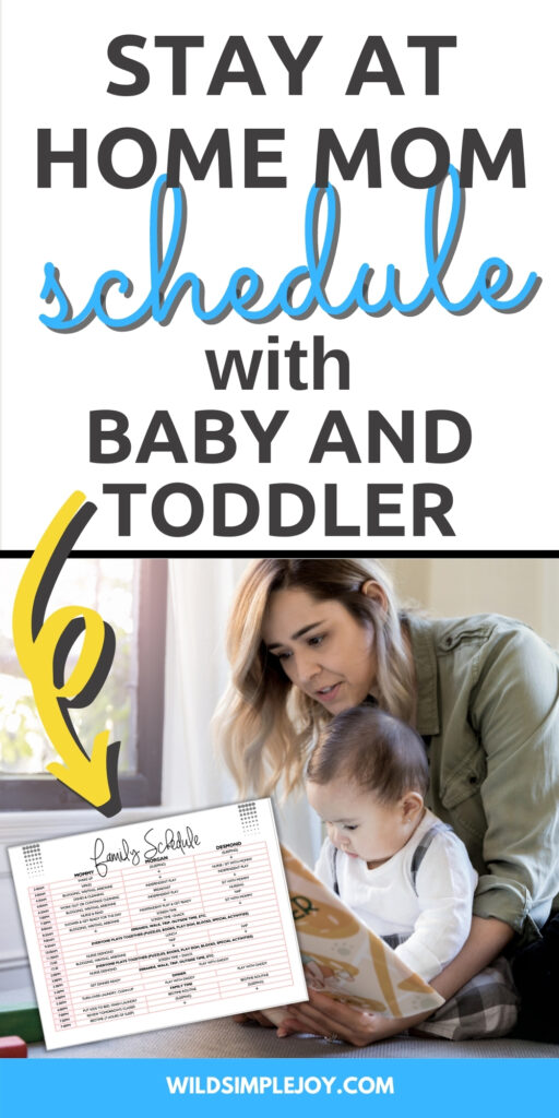 Stay at home mom schedule with baby and toddler (Pinterest Image)