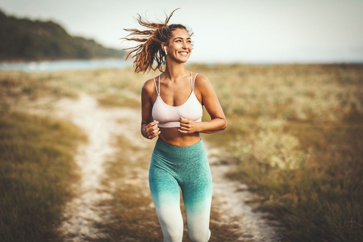 This woman is exercising because she knows the connection between good health and success.