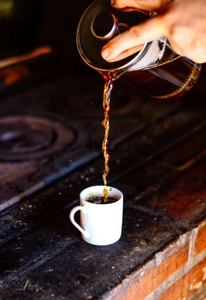 Pouring a cup of coffee