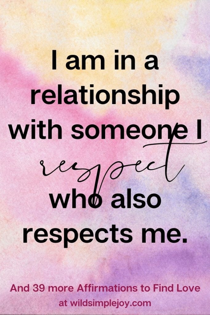 I am in a relationship with someone I respect who also respects me