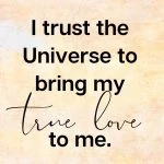 I trust the Universe to bring my true love to me