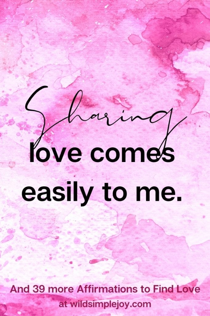 Sharing love comes easily to me