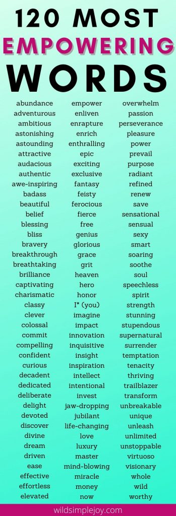 120 most empowering words