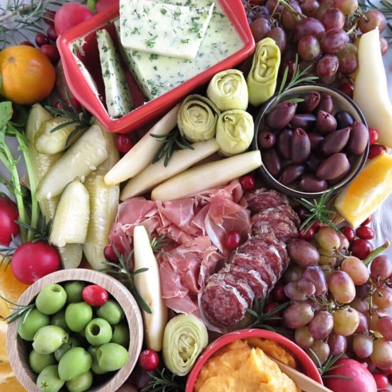 AIP Ultimate Cheese and Charcuterie Platter from Sophie at A Squirrel in the Kitchen is a perfect selection for Arbonne Holiday Parties!