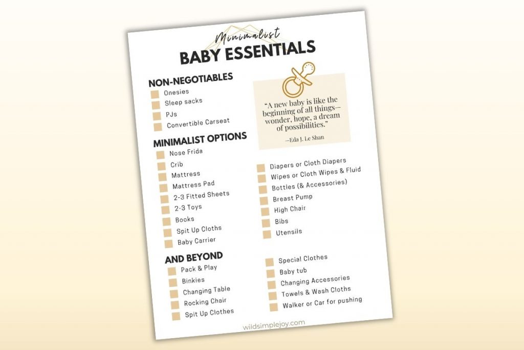 Bare Minimum Baby Essentials Checklist for New Moms