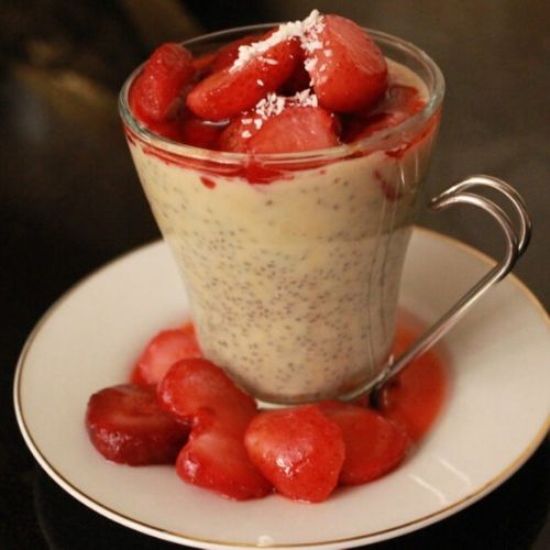 Healthy Berry Chia Seed Pudding from Girl with a Spatula.