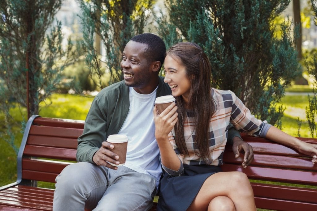 A couple laughing and enjoying each other because they know how to find your soulmate