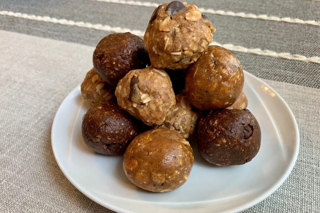 Arbonne protein balls (4-ways) using Arbonne Essentials Protein Shake Mix.