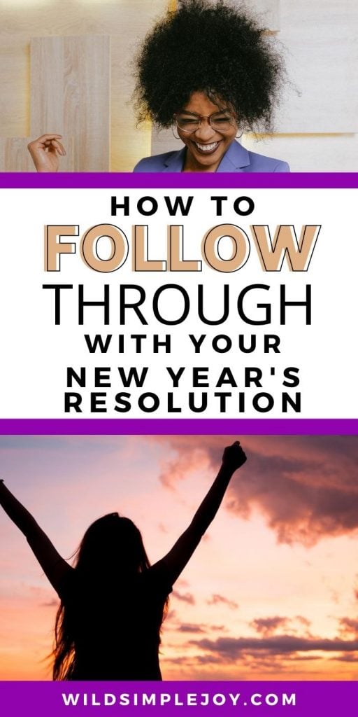 How to follow through with your New Year's Resolution (pinterest image)