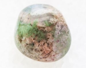 Moss agate is often used in fertility mala beads.