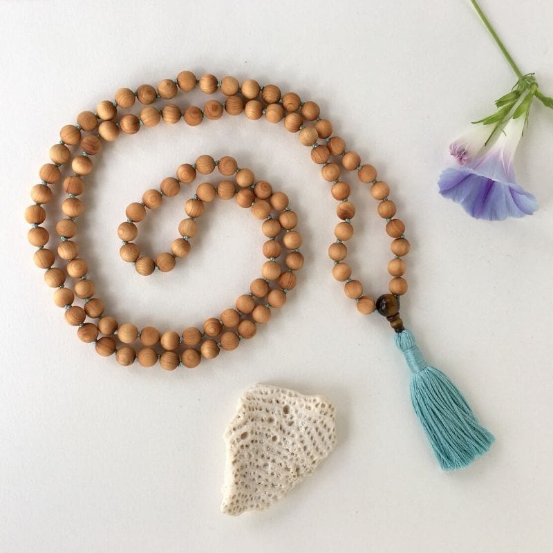 These Mala beads from New England Gems are some of the best basic wood mala beads for meditation and mindfulness.