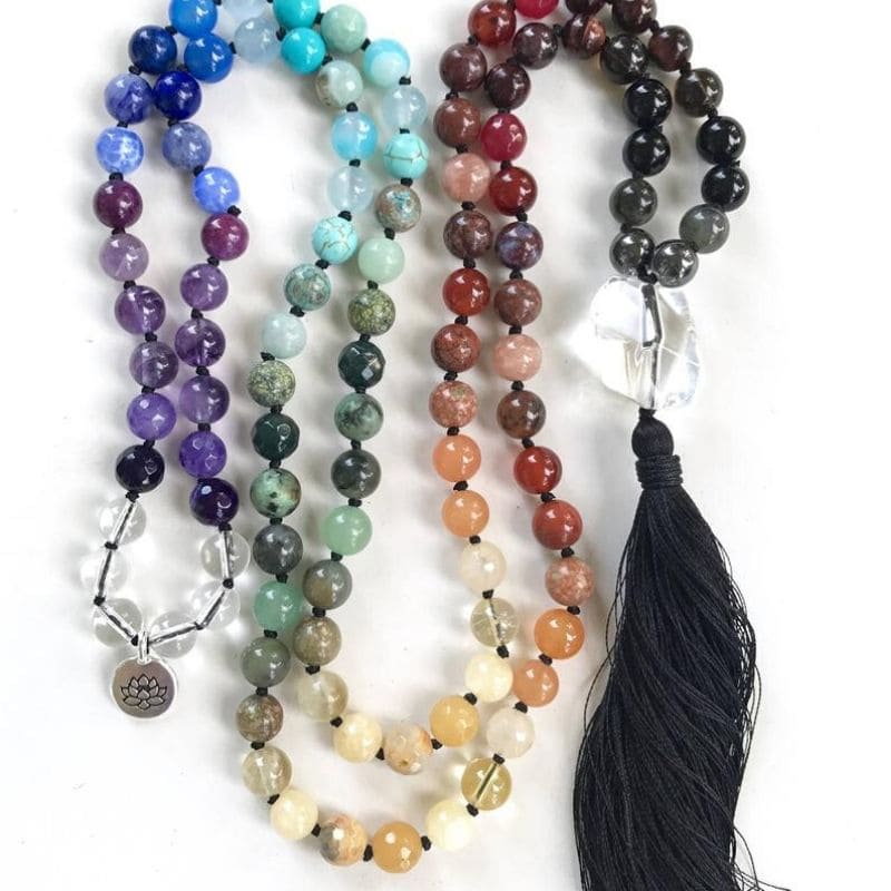 These 7 Chakra Mala Beads from True Nature Jewelry on Etsy are some of the best mala beads for meditation.
