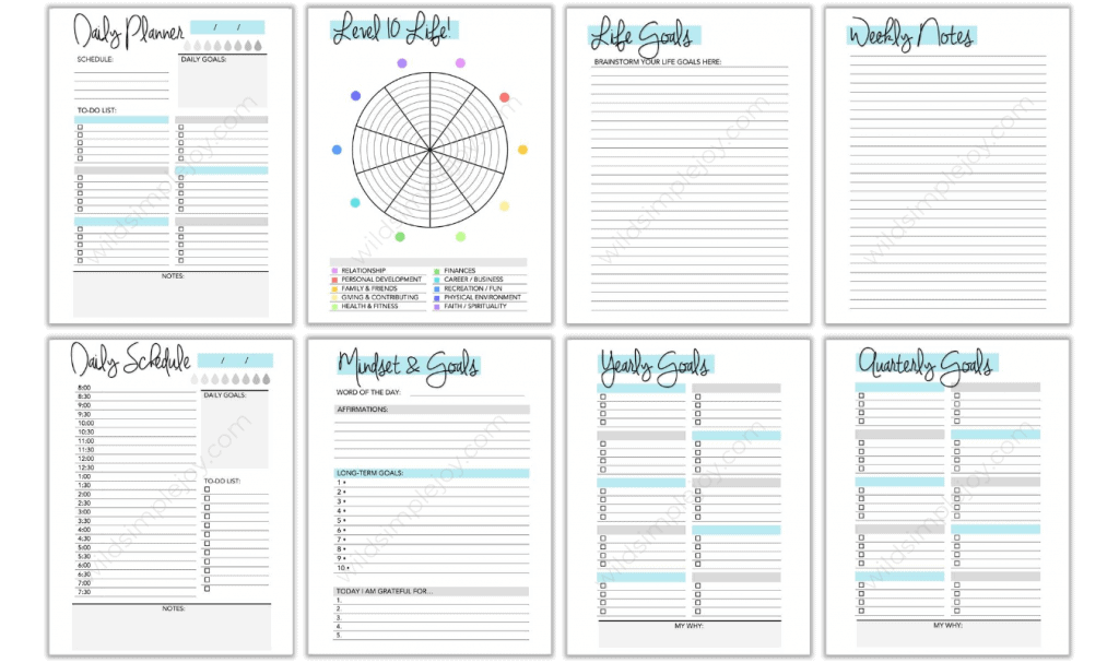 Daily Goal and Affirmation Planner Printable