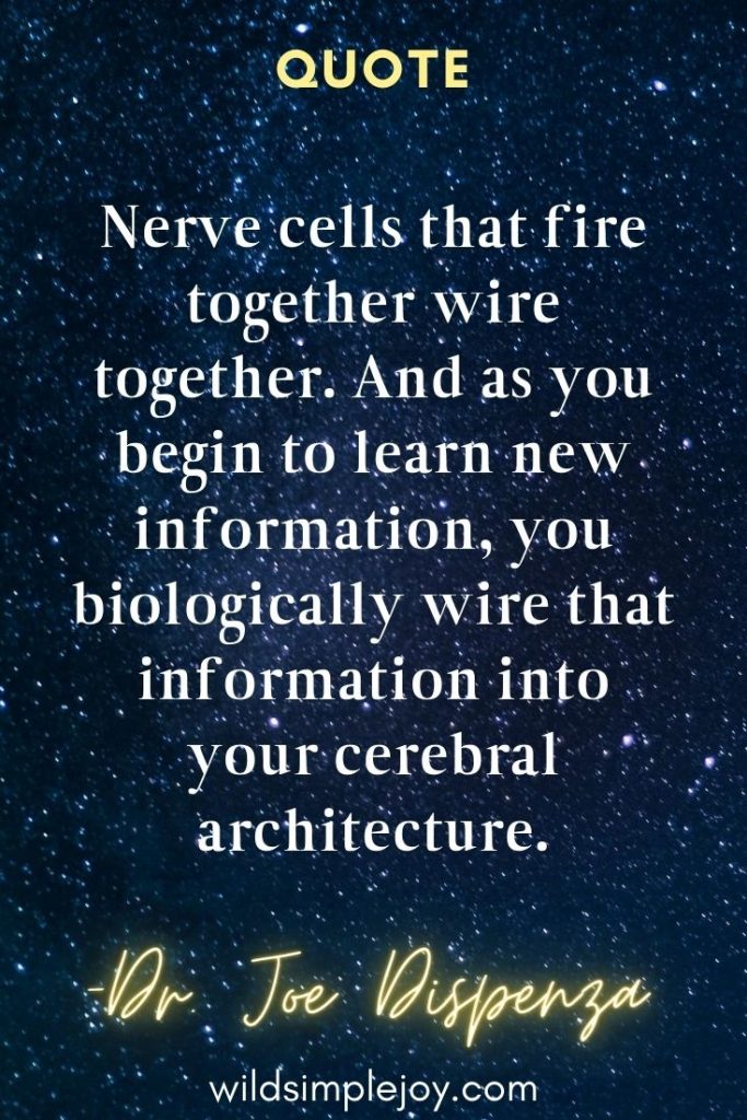 Nerve cells that fire together wire together Dr. Joe Dispenza Quotes
