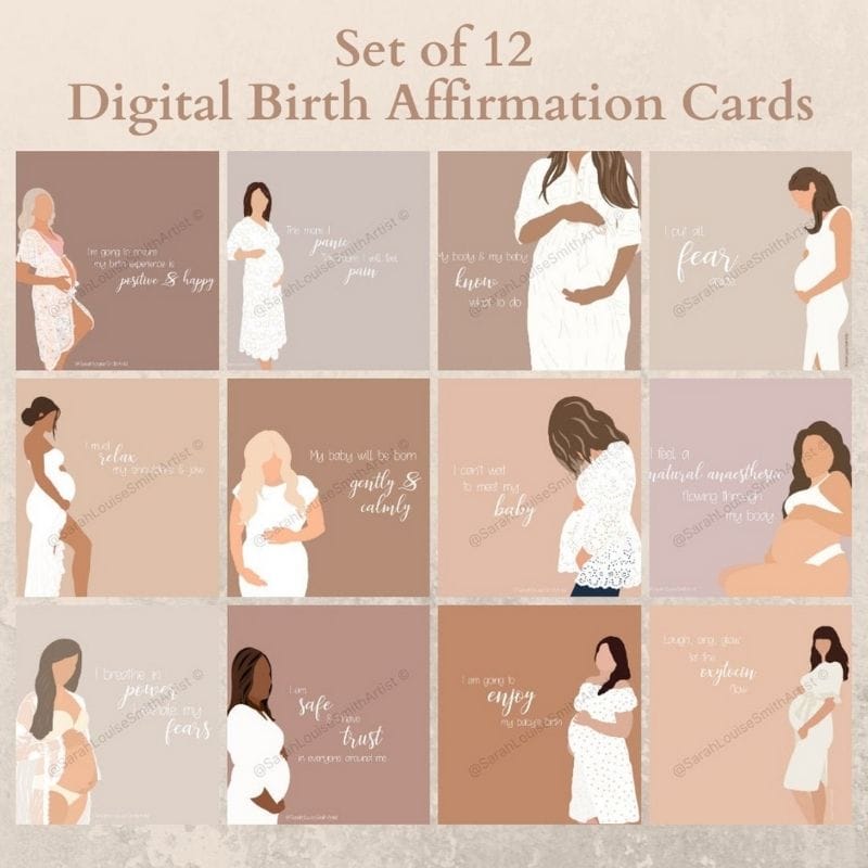 Sarah Louise Smith Art Digital Birth Affirmation Cards
