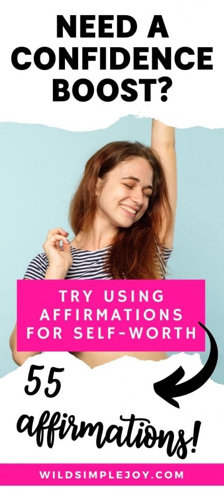 Affirmations for self worth (pinterest image)