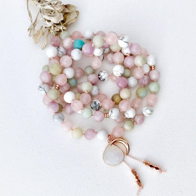 Healing Moon Goddess Mala Bead Necklace from Vibe Jewelry Inc