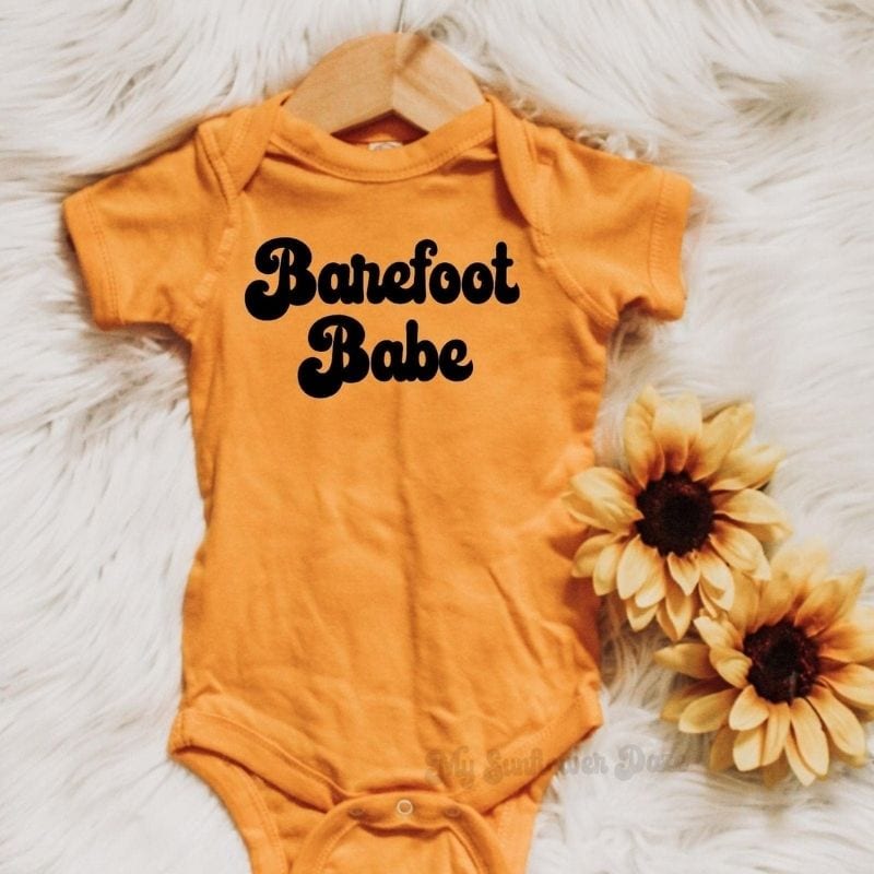 Barefoot Babe Onesie for Hippie Babies from My Sunflower Daze