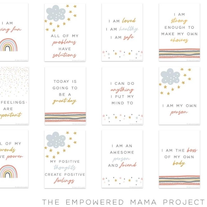Digital Affirmation Cards for Kids from The Empowered Mama
