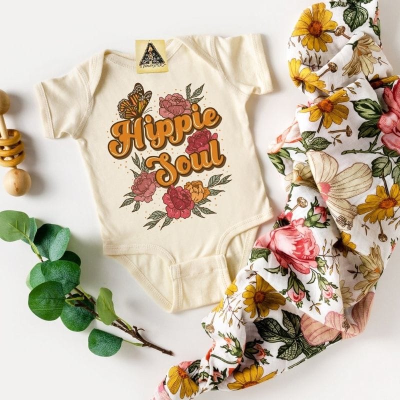 Hippie Soul Baby Onesie Gift from The Pine Torch. One of the Best Gifts for Hippie Babies.
