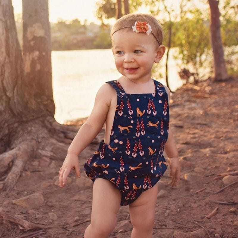 Organic Fox Boho Romper for Girls from Kinder Sprouts