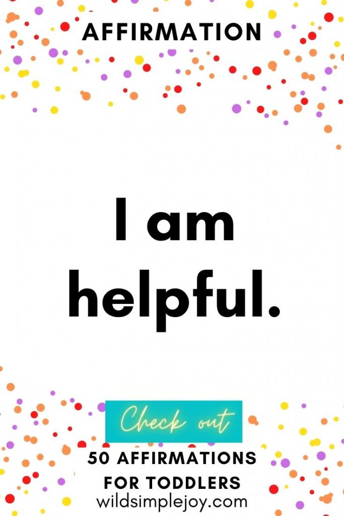 I am helpful, Affirmations for Toddlers