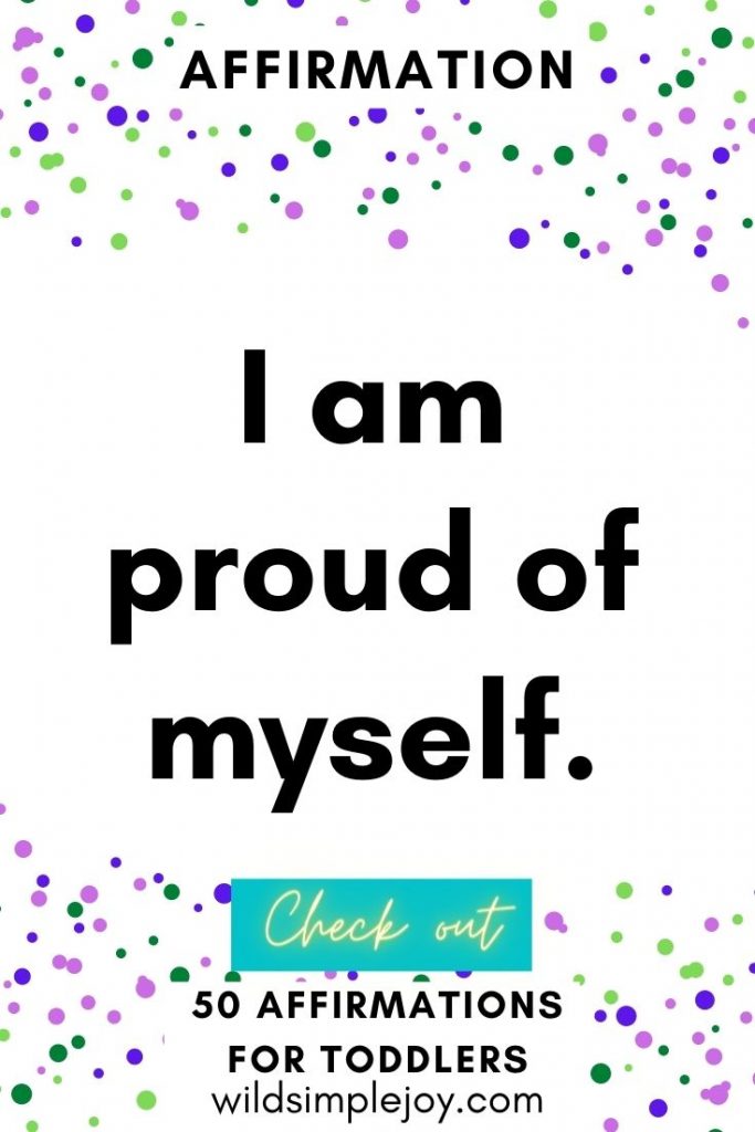 I am proud of myself