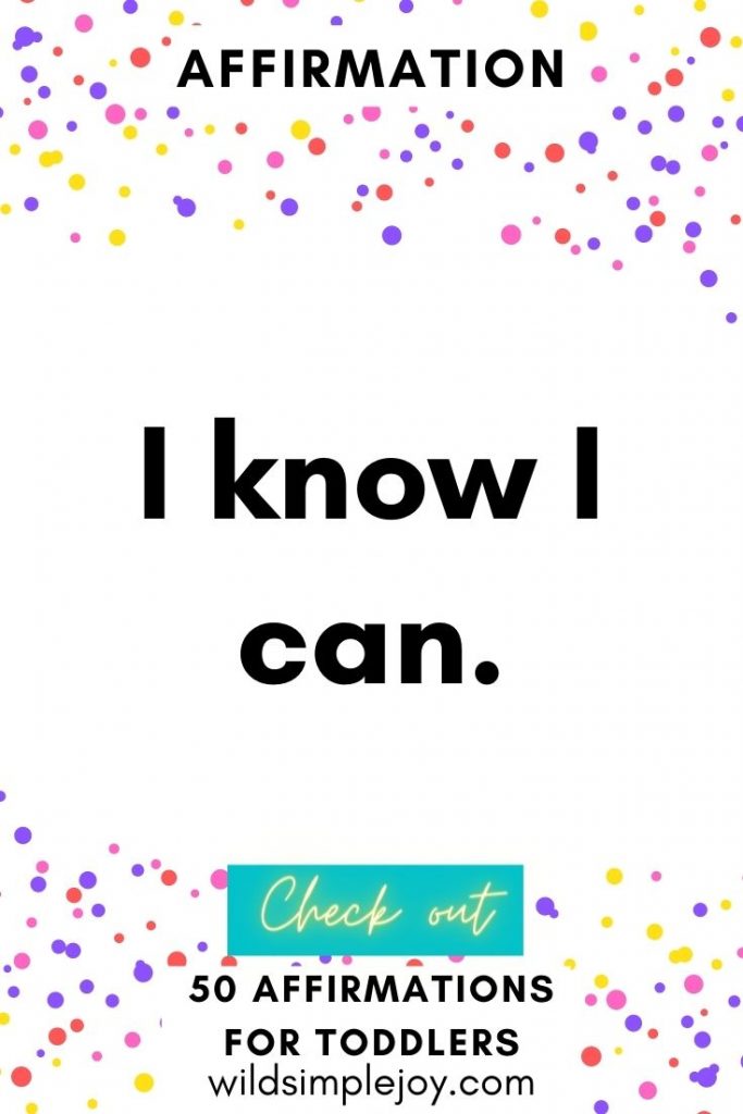 I know I can, Affirmations for Toddlers