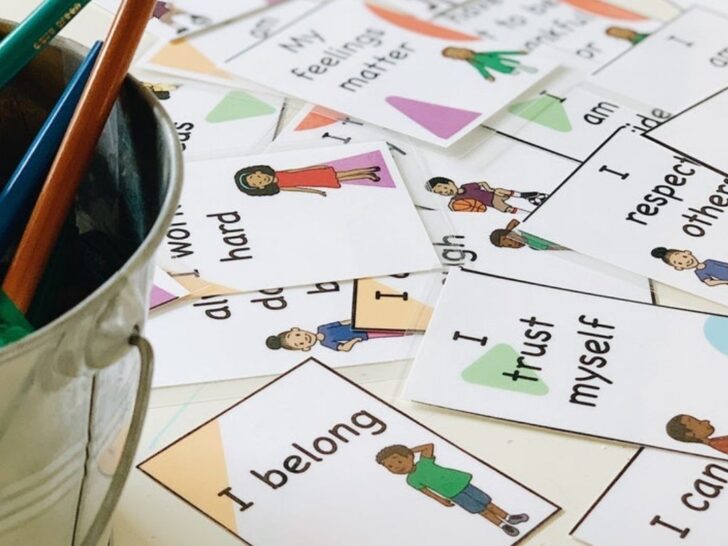 Printable Affirmation Cards for Kids, featuring African-American Kids, from Paper Play and Wonder on Etsy.