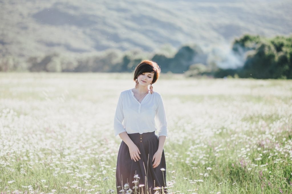 Woman practicing unconditional gratitude