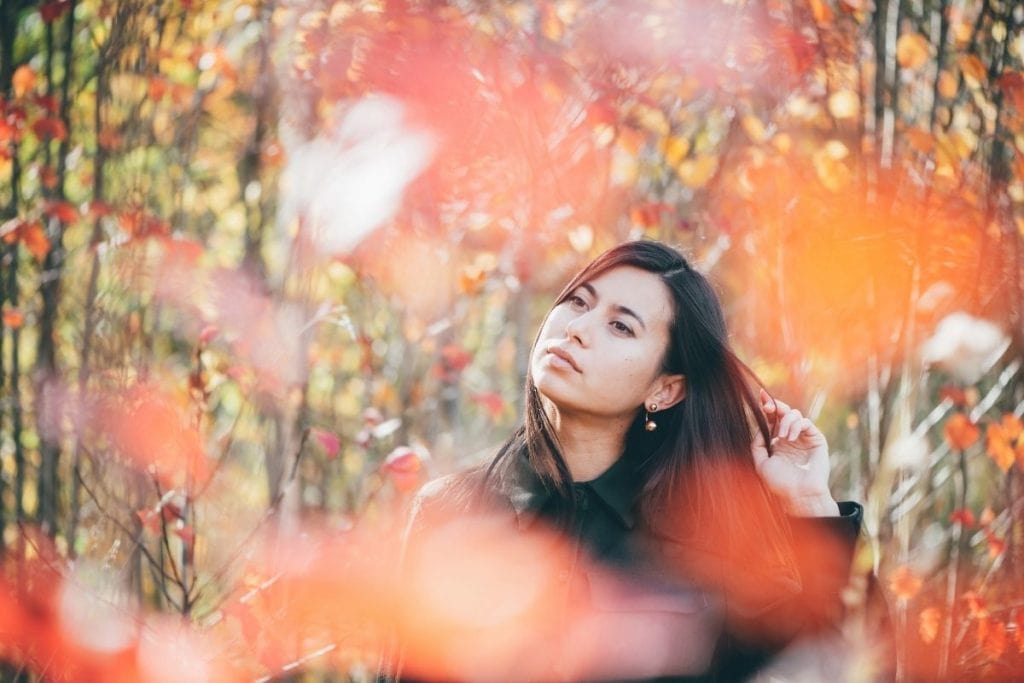 Woman focusing on affirmations for letting go.