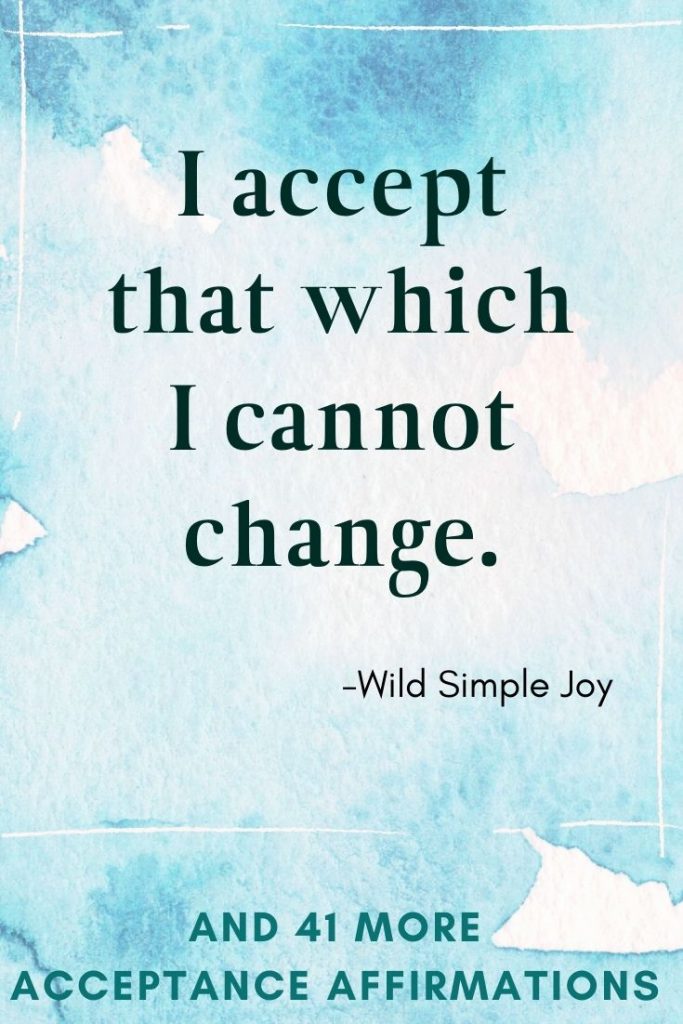 I accept that which I cannot change