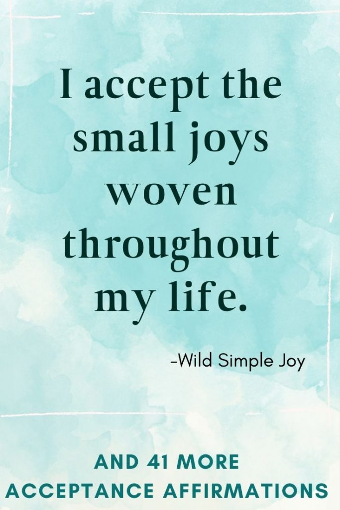 I accept the small joys woven throughout my life Affirmations for Acceptance