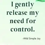 I gently release my need for control