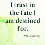 I trust in the fate I am destined for
