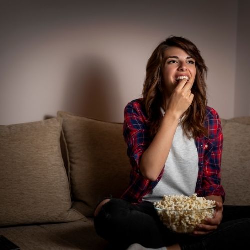 This woman's guilty pleasure is watching junk TV and staying up late