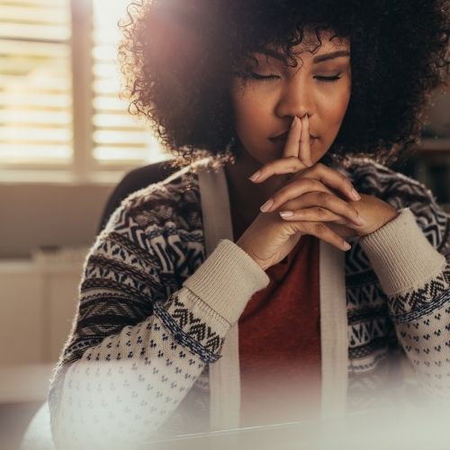 Woman practicing mindfulness