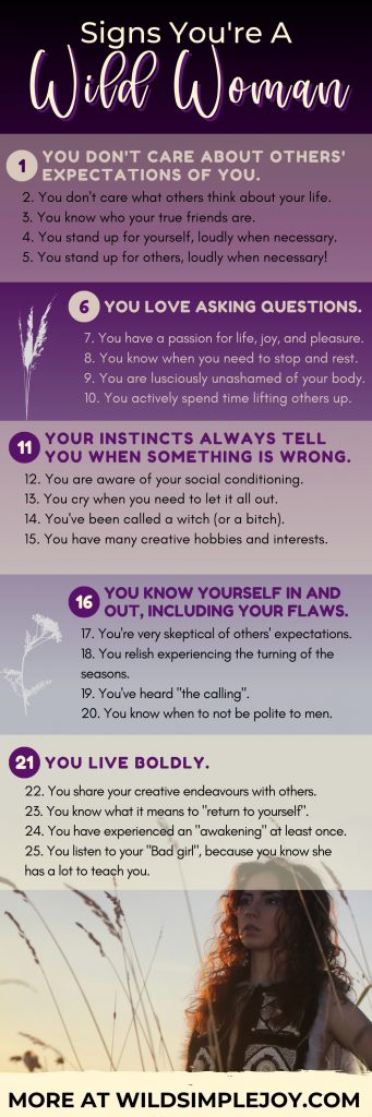 25 Signs of a Wild Woman (Pinterest Image)