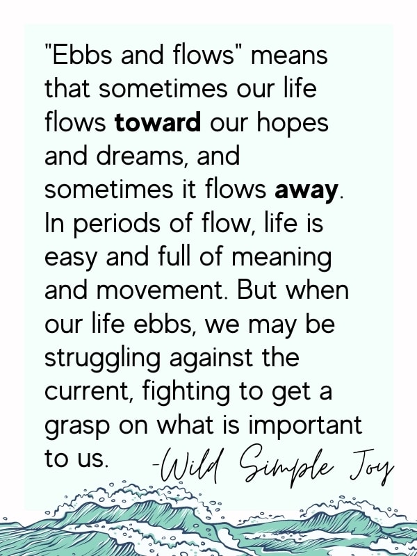 Ebbs and Flows of Life, definite. Wild Simple Joy.