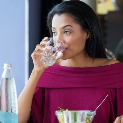 Woman drinking water