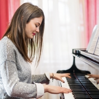 Woman playing piano