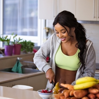 Woman eating healthy to help her find her path