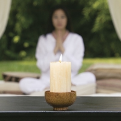 Woman practicing mindful meditation