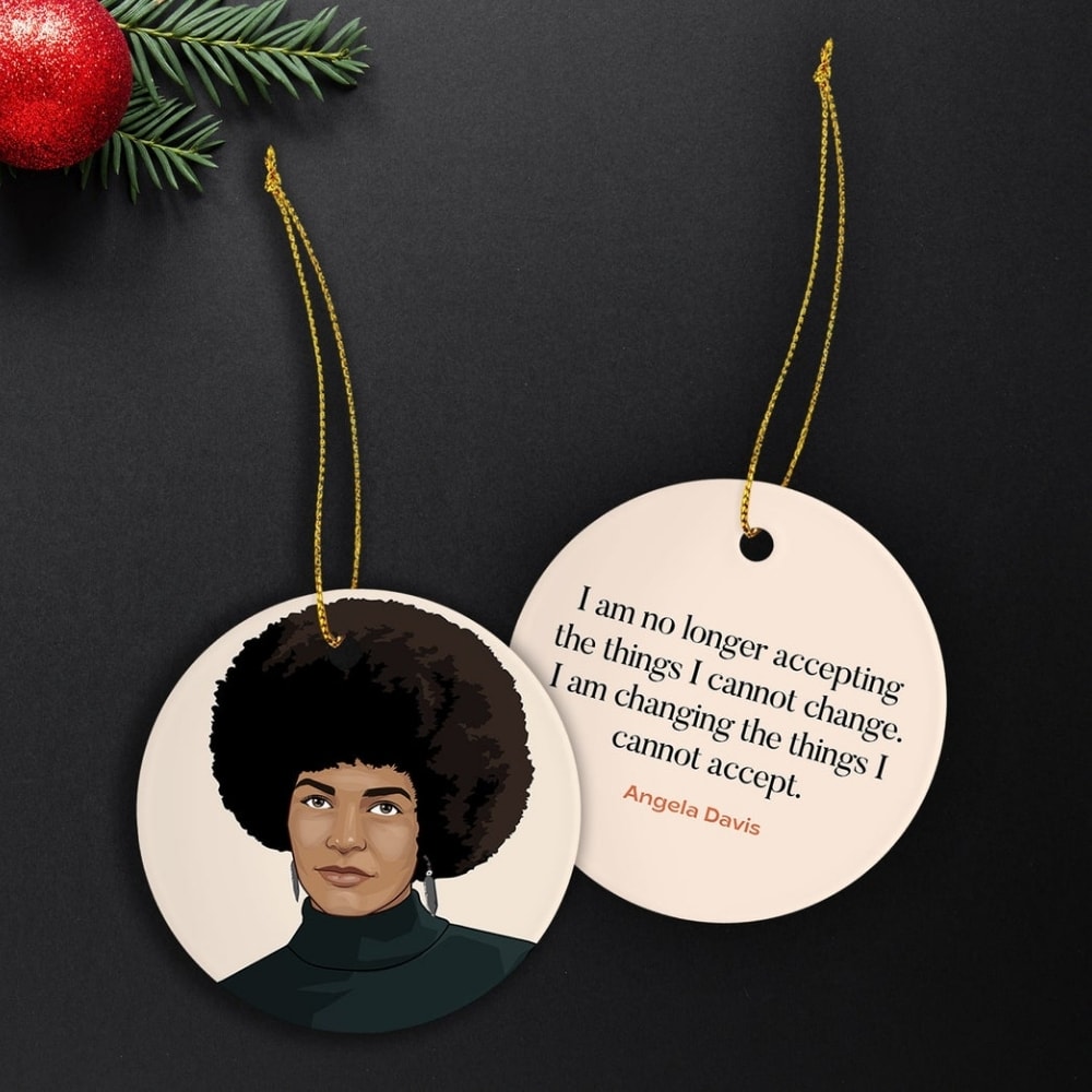 Angela Davis Ornament EmpoweHerPrints. Best Feminist Gifts.