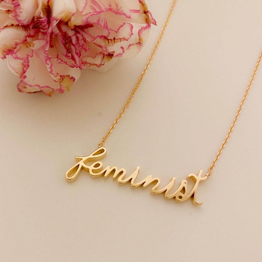 Feminist Gold Necklace Gift, from Sugar Rose Studio